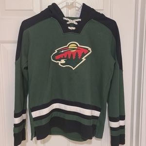 Youth Minnesota Wild Green Ageless Revisited Home Lace-Up Pullover Hoodie